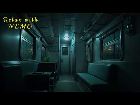 Creepy Train Ride on a Rainy Night 🚂 Dimly Lit Train Ambience / Relaxing Railways, Rain & Train ASMR