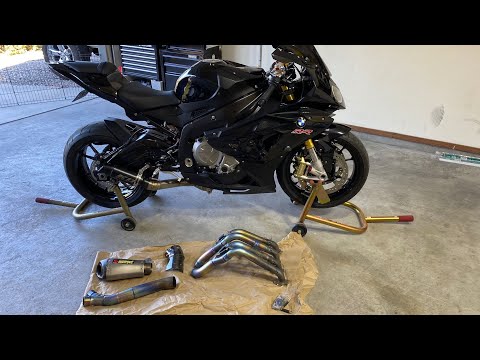 2014 S1000RR full Akrapovic titanium exhaust sound check with flames