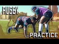 Pro Rugby Practice Passing With Speed -Minor Injury?