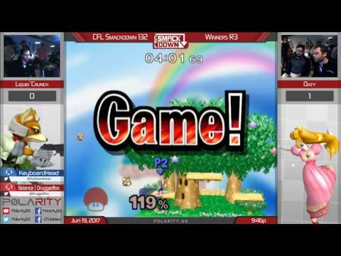 CFL Smackdown 132 Melee - Liquid`Crunch (Fox) vs Oaty (Peach) - Winners R3