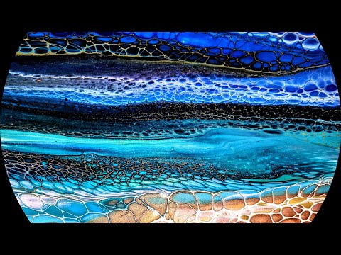 (115) 'Pebble Beach' ~ Ocean Bloom Swipe ~ Fluid Art ~ Sheleeart Style