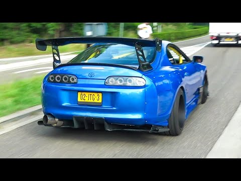 Modified JDM cars Leaving a Carshow - 800hp MK4 Supra, RX7, R34 Skyline GT-R, 350Z,...