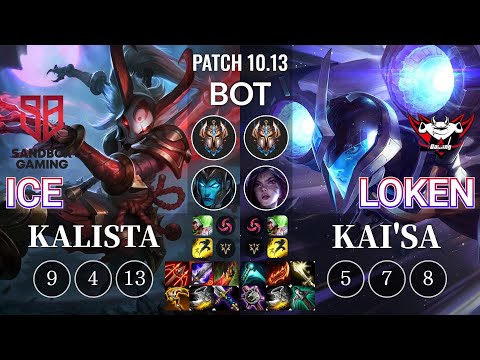 SB Ice Kalista vs JDG LokeN Kai'Sa Bot - KR Patch 10.13