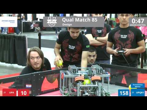 VEX Worlds 2016 - VEX U - Design - Qual 85 (UPA) 159 vs 203 (UPQR1)