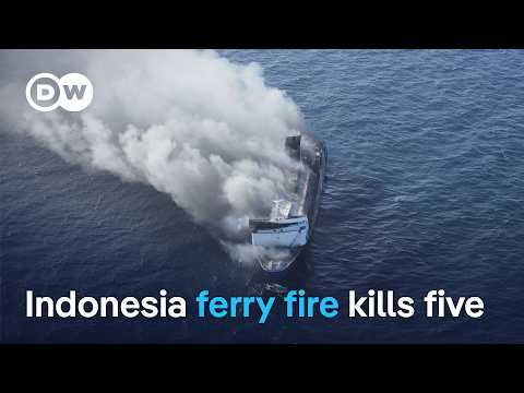 Passenger ferry catches fire in the Java Sea, with dozens still missing | DW News