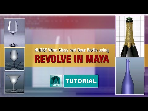 Modeling A Wine Glass & Beer Bottle  using with NURBS | Beginner | Maya Tutorial Tips & Tricks 2022