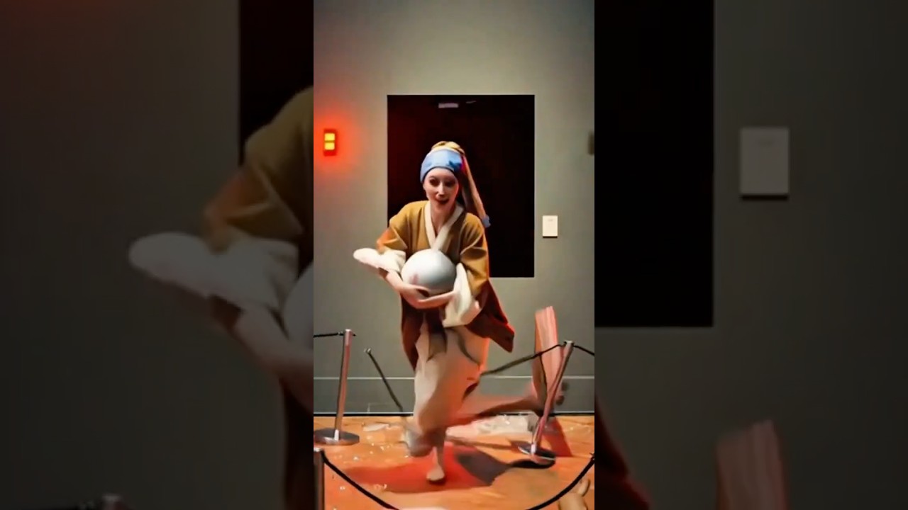 美術館からの脱出　AIおばあちゃんと柴犬　#aiおばあちゃん #柴犬 #ai動画 #かわいい犬