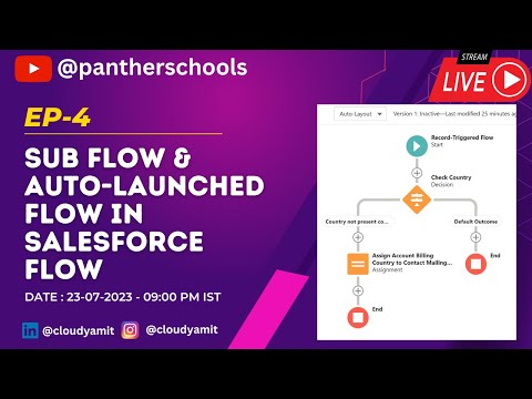 EP4 - Sub Flow & Auto-Launched Flow in Salesforce @sfdcpanther || #pantherschools #salesforce