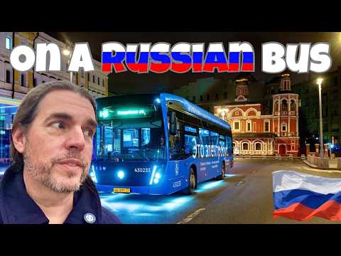 🇺🇸AMERICAN rides a RUSSIAN Bus!🇷🇺Alone in Moscow!🚔🌖🗑️