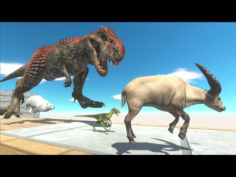 Who Will Get Rid Of T-rex: Deinonychus,Water Buffalo,Polar Bear,Spino? - Dinosaur Jurassic World