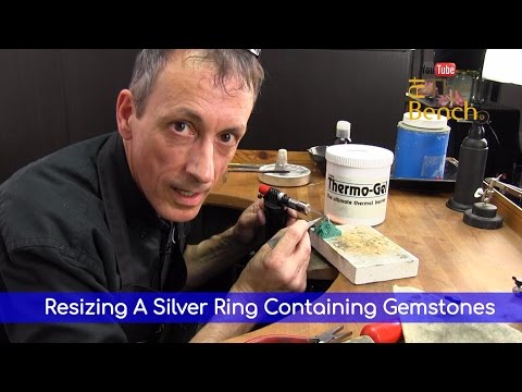 Resizing A Silver Ring Containing Gemstones - Using Thermo Gel  - Jewelry Repairs