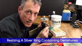Resizing A Silver Ring Containing Gemstones - Using Thermo Gel  - Jewelry Repairs