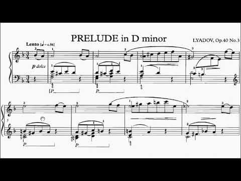 LCM Piano 2021-2024 Grade 5 List B7 Lyadov Prelude in D Minor Op.40 No.3 Sheet Music