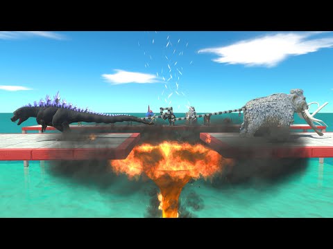 Tug of war between Carnivorous dinosaurs and Prehistoric animals - Animal Revolt Battle Simulator