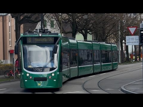 Straßenbahn Linie 8 -Basel 🇨🇭BVB- von Neuweilerstrasse ￼bis Bahnhof SBB
