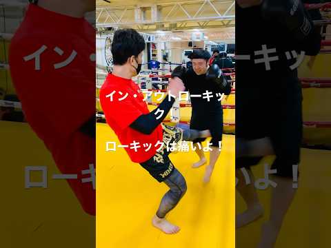 [キックボクシング　格闘技　トレーニング]  イン・アウトローキック！　ローキックは痛いよ！　#キックボクシング #格闘技 #トレーニング