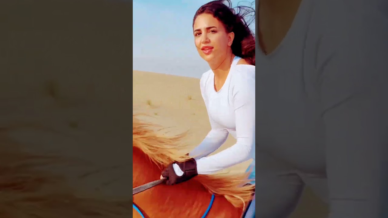 horse Running with beautiful girl