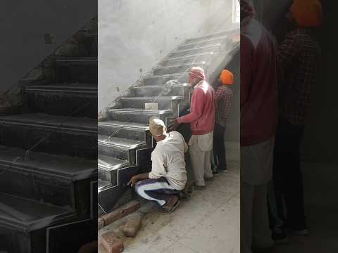 I need to fit side skirting of granite stairs #trending #construction #shorts