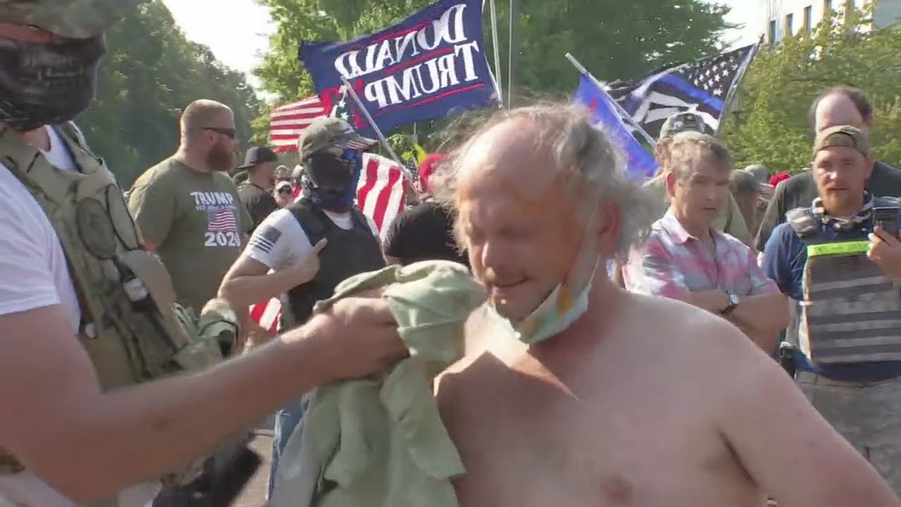 Protesters clash in Salem after caravan of Trump supporters gather in Oregon City