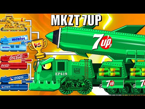 BRAND WAR : 7 UP Tank VS Coca-Cola - Pepsi - Mentos Tank | Arena Tank Cartoon