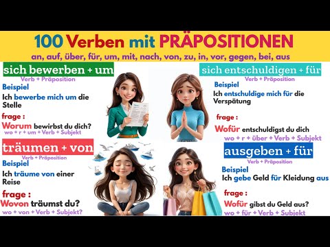 100 Verben mit PRÄPOSITIONEN + Fragen & Antworten | Deutsch lernen (A1–B1)