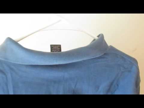 LANDS' END Men's XL 46 - 48 Light Blue Long Sleeves polo t-shirt 100% - $8