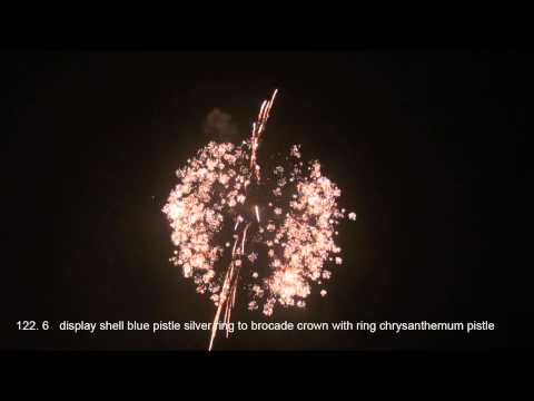 S5N - Blue pistil silver ring to brocade crown with ring chrysanthemum pistil