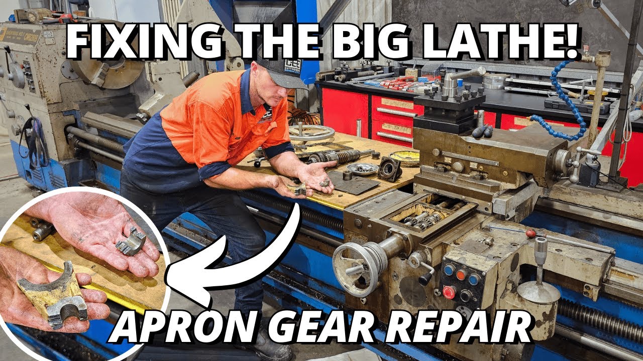 Kurtis BROKE The Big Lathe AGAIN! 😅 | Apron Gear Repair ⚙️🛠