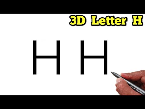 3D Drawing | How to Draw 3D Letter H Easy | 3D Letter H