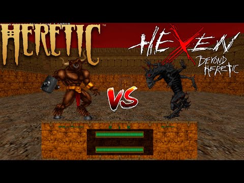 Maulotaur vs Korax - FIGHT CROSSOVER - HERETIC vs HEXEN Monster Infighting