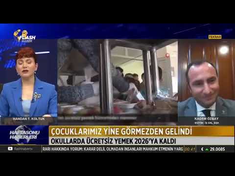 Genel Başkanımız Kadem Özbay, okullarda öğrencilere en az bir öğün ücretsiz yemek verilmesi ile ilgili Flash Haber Tv`ye açıklamalarda bulundu.30/09/2023 | EĞİTİM İŞ