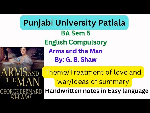 #BA sem5#Arms and the Man by G.B.Shaw#Theme/Treatment of love & war/ Ideas/Summary#Arms and the man