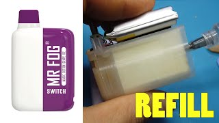 How to disassemble and assemble MR FOG SWITCH Magic Cotton Grape Ice OPEN and Refill Recharge