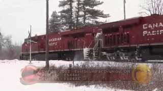 preview picture of video 'Winter autoracks eastbound through Drumbo, Ontario'