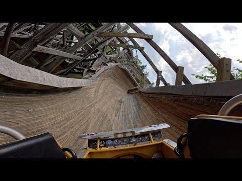 TRACKLESS WOODEN BOBSLED COASTER - Flying Turns at Knoebels