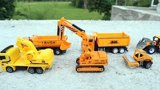 Download lagu Toys construction for children I Mainan anak excavator, dum truk, truk trailer & mobil #10 mp3
