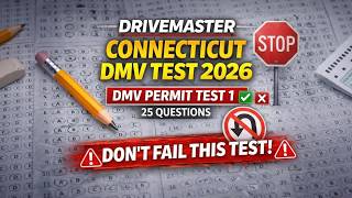 Connecticut DMV Practice Test 2026 | Permit Test 1 | 25 Questions | Don’t Fail This Test!