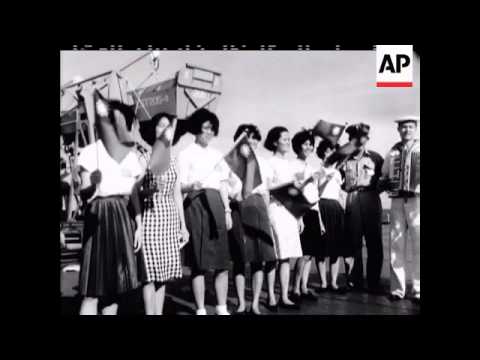 FISHERMEN FROM COMMUNIST- HELD MAINLAND FETED ON FREE CHINESE WARSHIP - NO SOUND