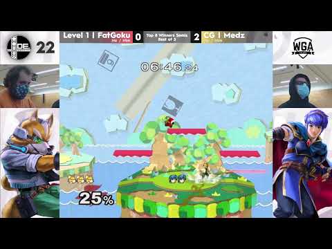 Level1| FatGoku (Fox) vs. Medz (Marth) | Domino Effect 22 Melee Singles Top 8 WSF