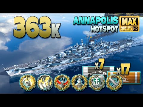 Cruiser Annapolis: Good player on map Hotspot - World of Warships