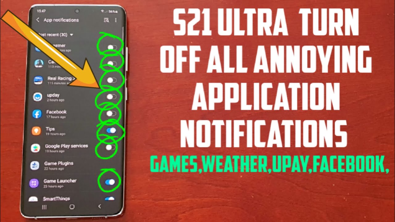 Samsung Galaxy S21 Ultra/S21+/S21 How To Turn Off/Disable All ANNOYING Application Notifications