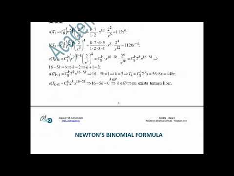 X-Algebra-Metode de numarare-Binomul lui Newton-Medium level