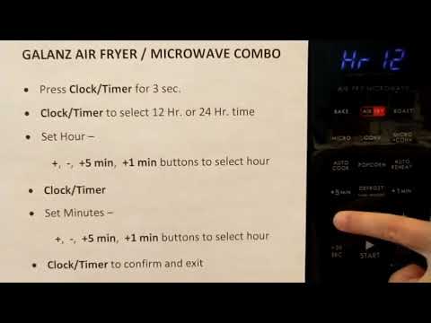 YouTube video about: How to set clock on galanz microwave air fryer?