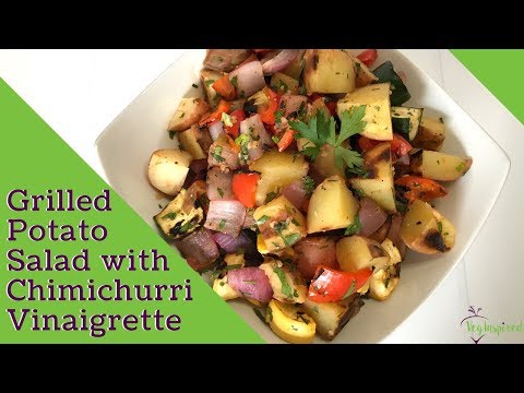Grilled Potato Salad with Chimichurri Vinaigrette | Vegan | WFPB