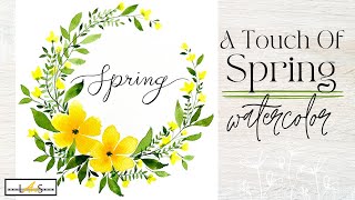Easy Spring Watercolor Wreath! Easy Step-by-step Watercolor Flower Tutorial!