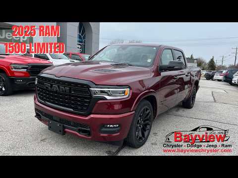 2025 Ram 1500 Limited 4x4 Crew Cab 5'7" Box in Red for sale at Bayview Chrysler Dodge Jeep Ram in Sarnia, ON