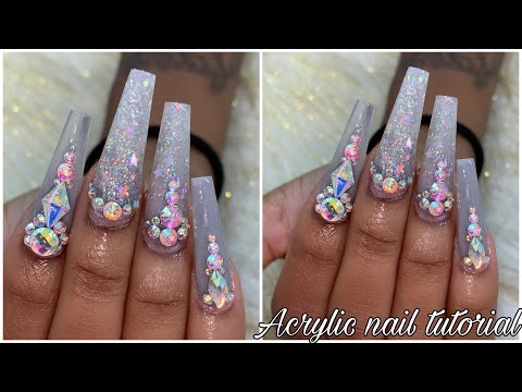 Acrylic Nails Fill In Tutorial | Long Coffin | All Acrylic No Polish | Color Acrylic
