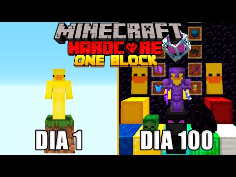 I SURVIVED 100 DAYS in MINECRAFT HARDCORE starting in ONE BLOCK *I played 22hs*