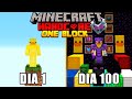 SOBREVIVÍ 100 DÍAS En MINECRAFT HARDCORE Empezando En UN SOLO BLOQUE Jugué 22hs