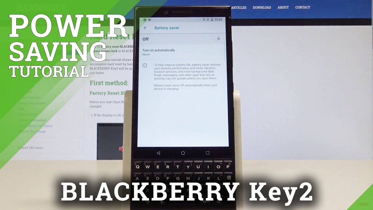 How to Save Battery Life in BLACKBERRY Key2 - Power Saving Mode